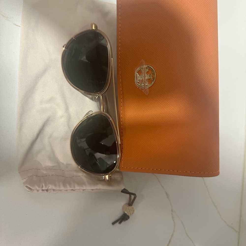 Tory Burch Gold and Black Sunglasses